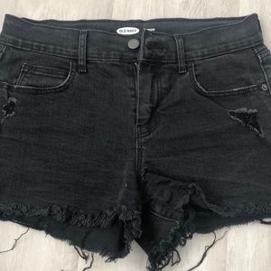 Black jean shorts